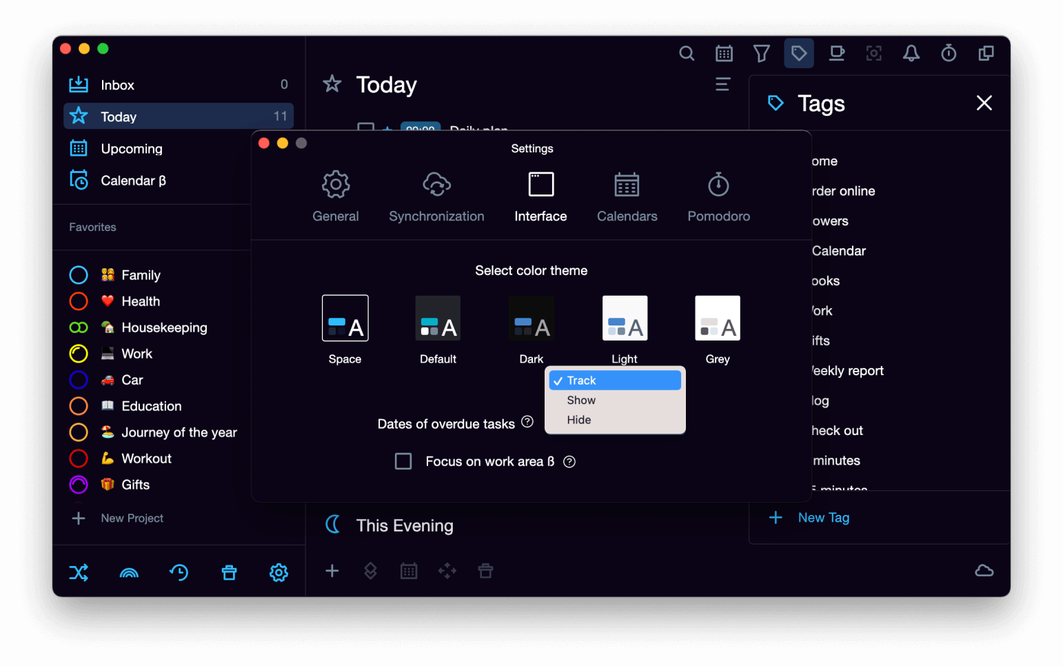 Tracking overdue tasks